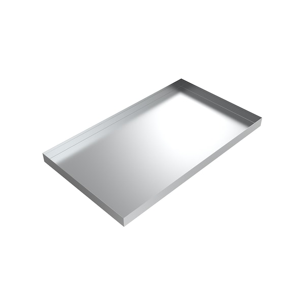 American Built Pro Galvanized Steel pan 62x32 ID Pre-drilled side drain w PVC 1 inch slip adapter 60x30 ID CDP6030GS - main
